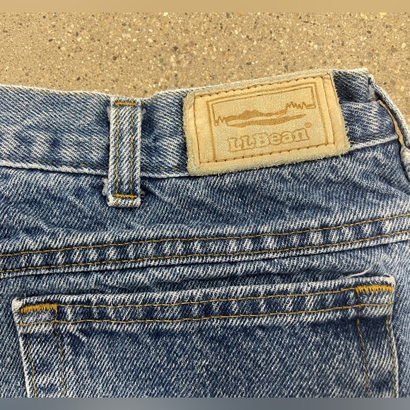 Vintage L.L. Bean Fleece Lined Light Wash Denim Blue Jeans - 36X30 Straight Leg - Picture 11 of 15